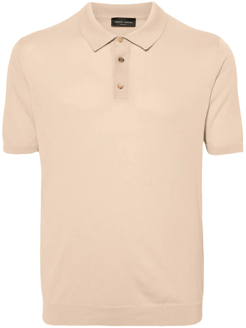 Roberto Collina Short-sleeve Cotton Polo Shirt In Neutrals