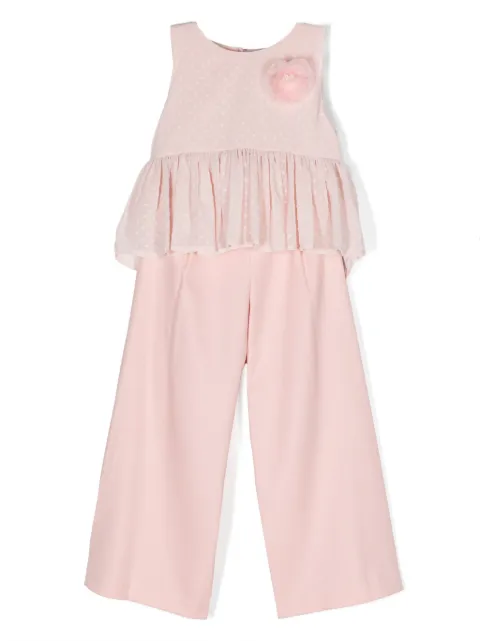 Abel & Lula polka-dot embroidered trousers set