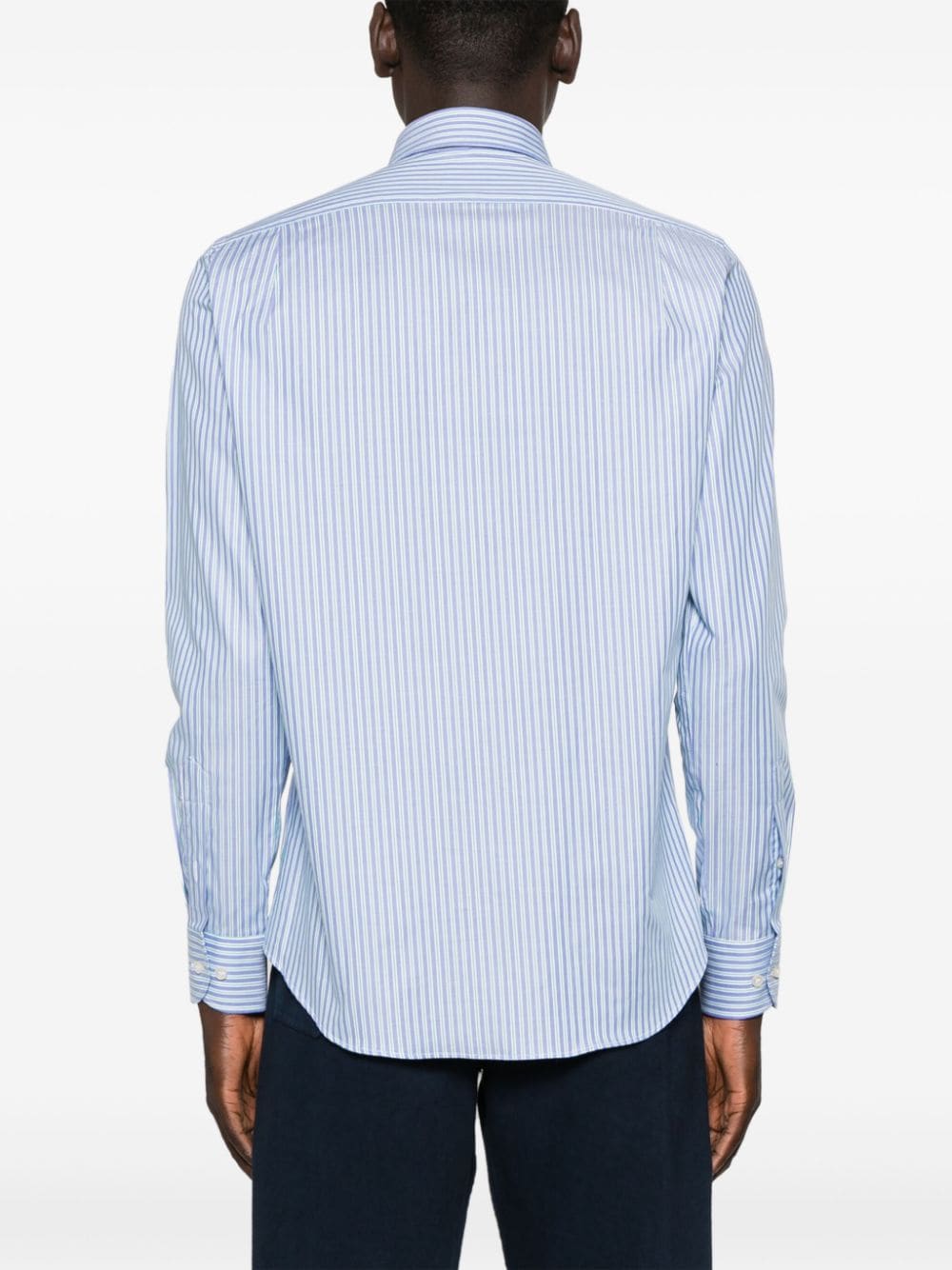 Shop Paul & Shark Logo-embroidered Striped Shirt In Blue