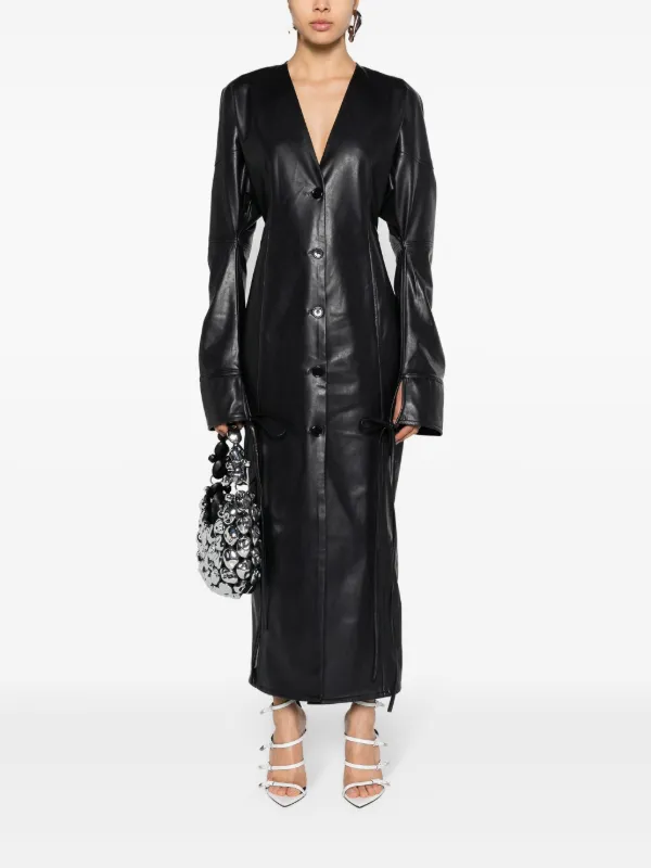 Leather maxi dress clearance