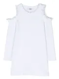 MSGM Kids ruffled-detailed cold-shoulder T-shirt - White