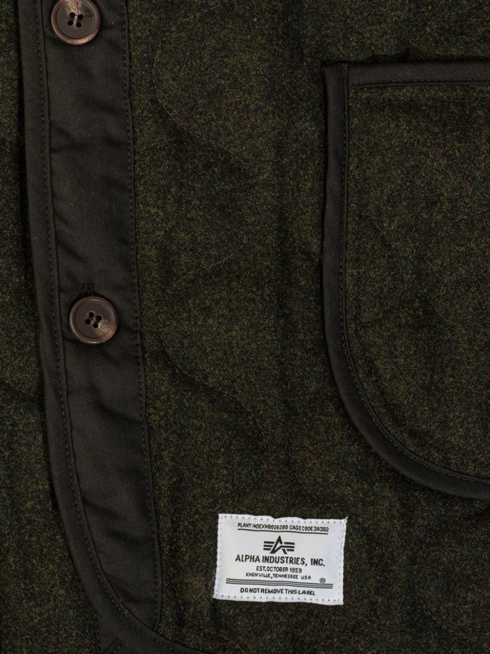 Shop Alpha Industries Als/92 Wool-blend Liner Jacket In Grün