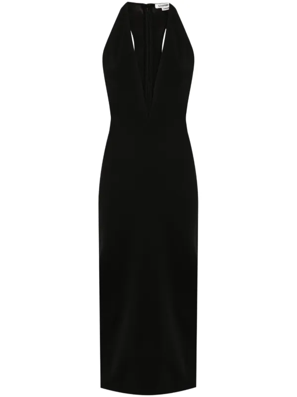 Black racerback midi store dress