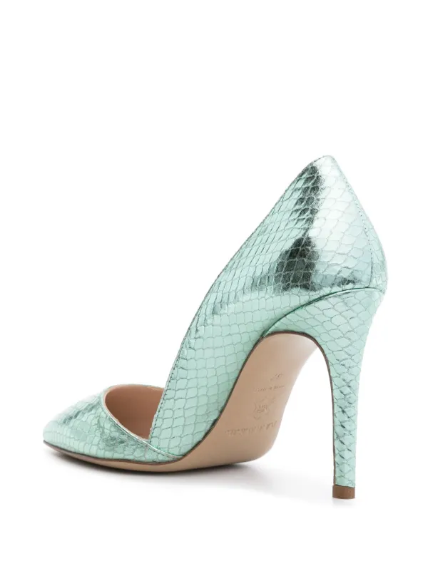 P.A.R.O.S.H. Escarpins En Cuir a Effet Peau De Serpent Vert FARFETCH CM