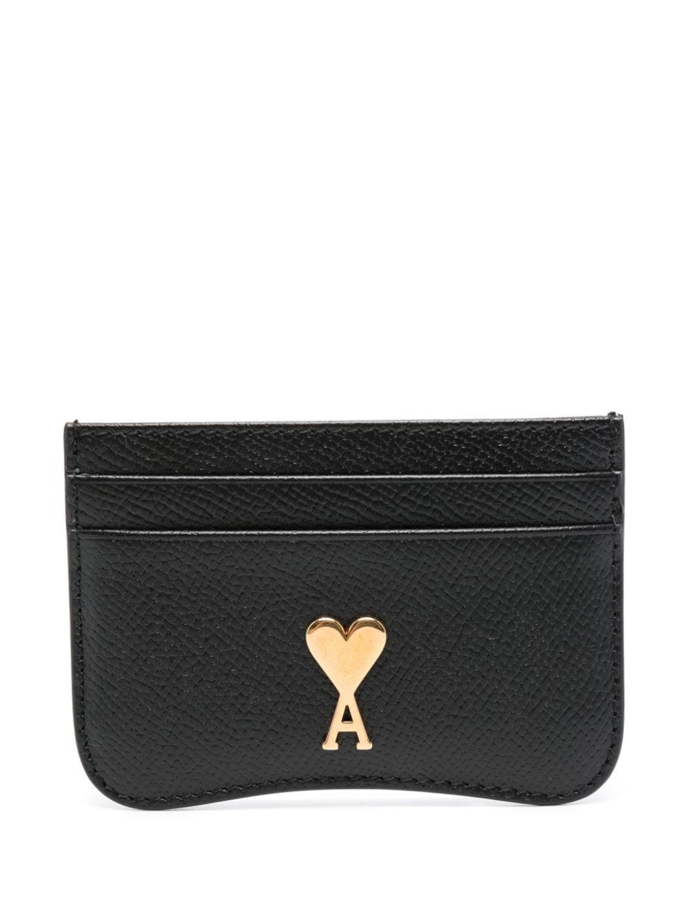 Shop Ami Alexandre Mattiussi Logo-plaque Leather Card Holder In Black