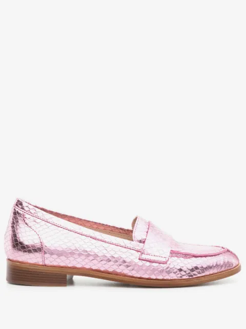 P.A.R.O.S.H. snakeskin-effect metallic loafers
