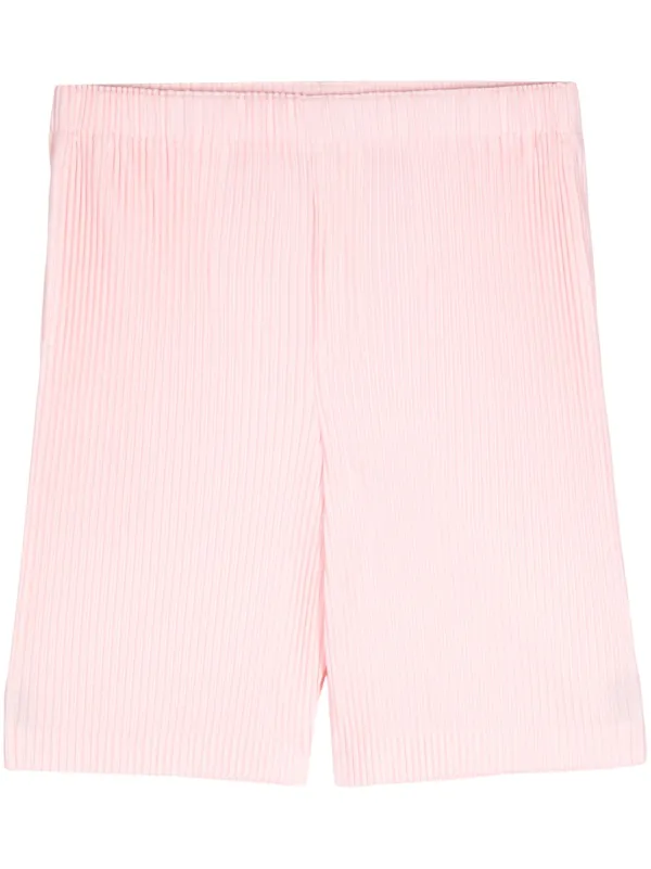 Homme Plisse Issey Miyake May Plisse Pleated Bermuda Shorts Pink FARFETCH TR