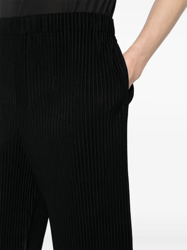 homme plisse issey miyake ショーツ 黒 3 袴ショーツ Homme Plissé Issey Miyake Plissé straight-leg Shorts | Black
