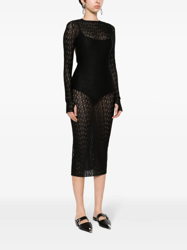 ALESSANDRO VIGILANTE semi-sheer Mesh Dress | Black | FARFETCH ALESSANDRO VIGILANTE semi-sheer Mesh Dress | Black | FARFETCH
