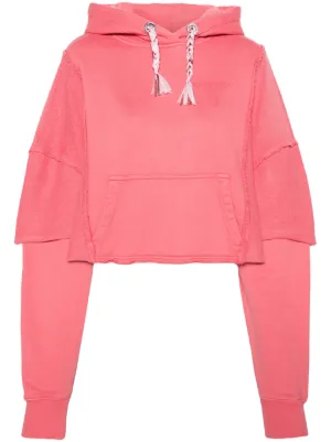 Adidas coeeze cropped outlet hoodie pink