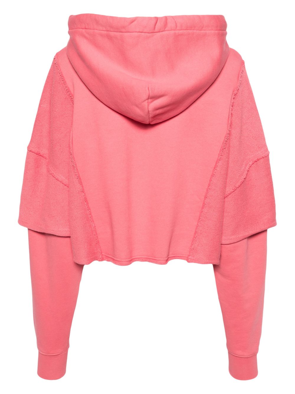 Khrisjoy patchwork cropped cotton hoodie - Roze