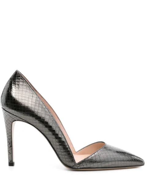 P.A.R.O.S.H. 95mm snakeskin-effect leather pumps