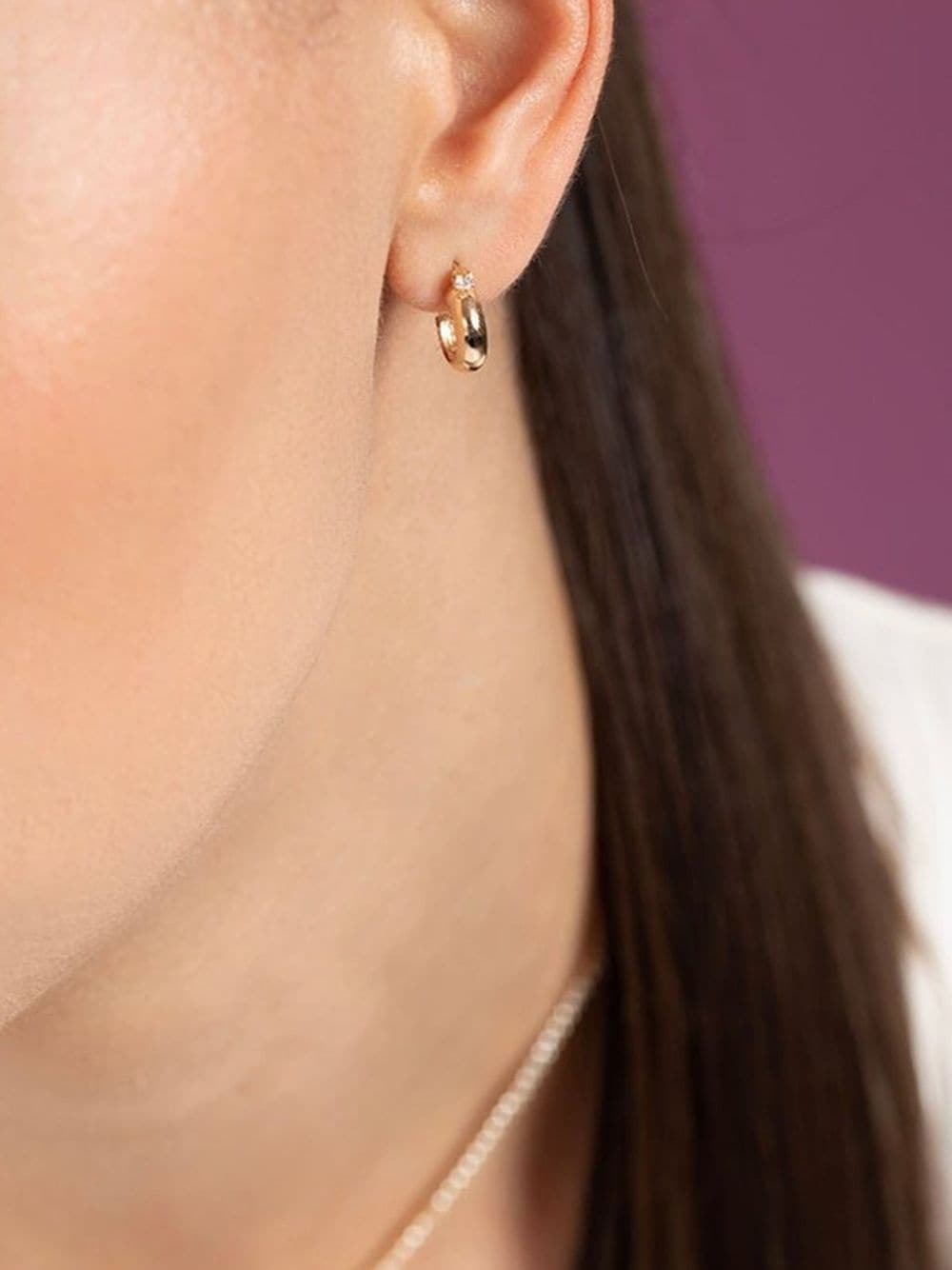 Zoë Chicco 14kt yellow gold chunky diamond hoop earrings - Goud
