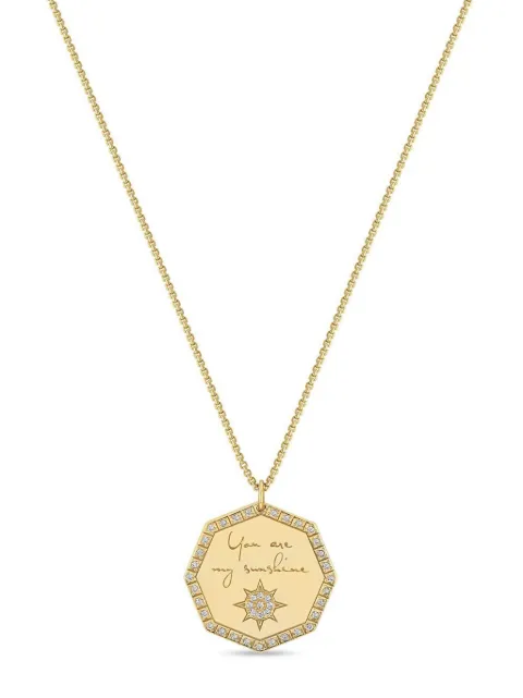 Zoë Chicco 14kt yellow gold You Are My Sunshine diamond necklace