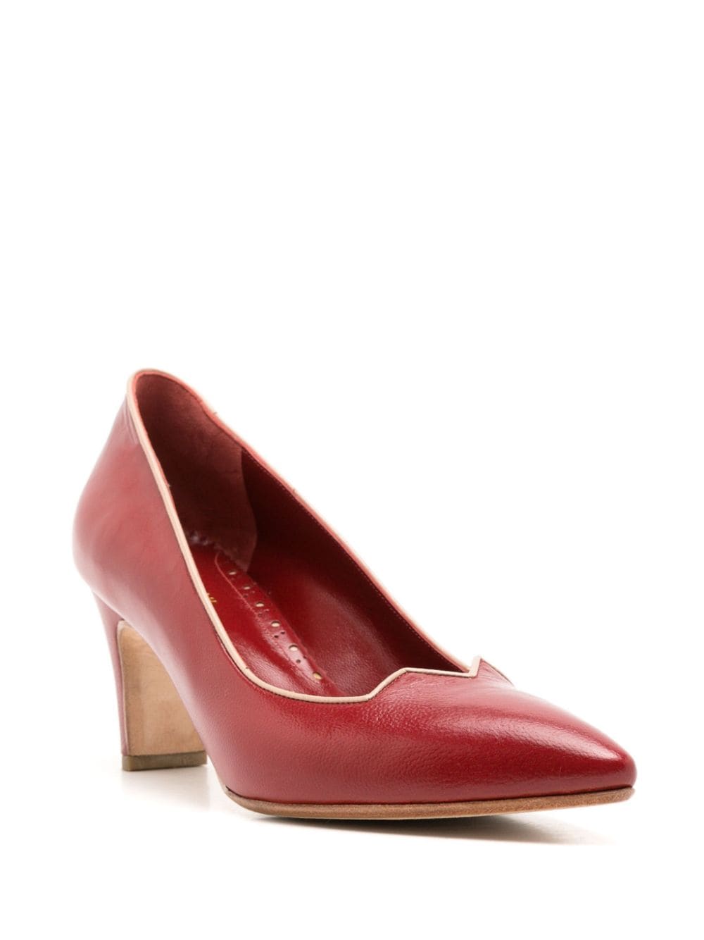 Shop Sarah Chofakian Banoni 55mm Leather Pumps In Red