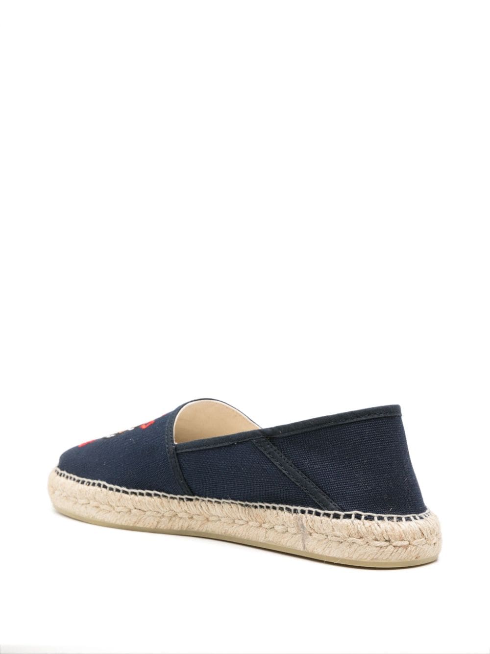 Shop Kenzo Tiger Head Embroidered Espadrilles In Blau