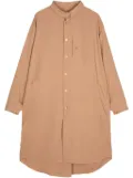 Homme Plissé Issey Miyake collarless button-down shirt - Brown