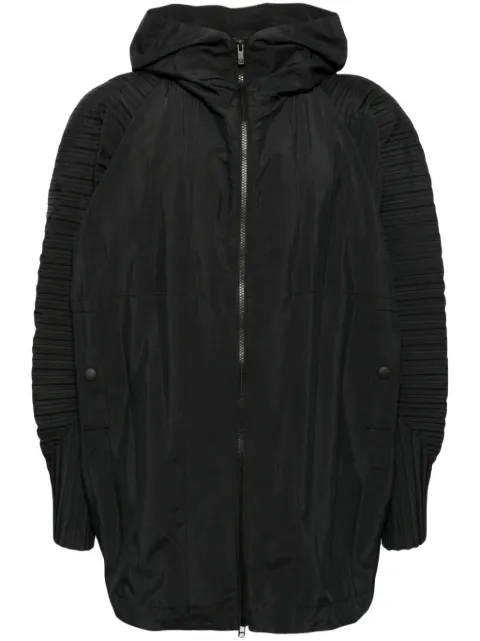 Homme Plissé Issey Miyake جاكيت 'كاسكاد' بهودي وكسرات