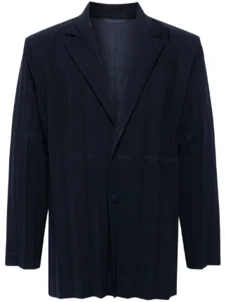 HOMME PLISSE ISSEY MIYAKE ジャケット　BLK 4 XL Homme Plisse Issey Miyake Men's Pleated Single-Button Sports