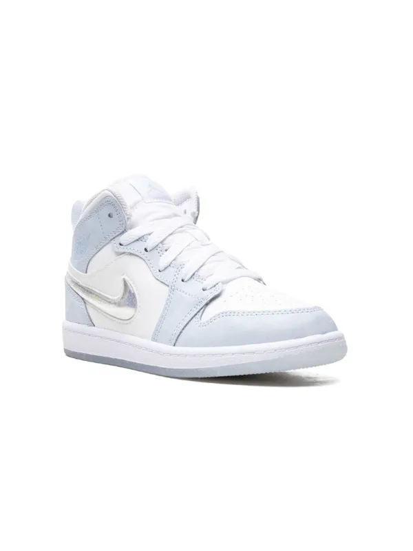 Jordan Kids Air Jordan 1 Mid Glitter Swoosh Sneakers Farfetch