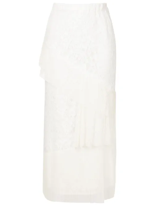 Jupe mi-longue en dentelle - Lethicia Bronstein - Modalova