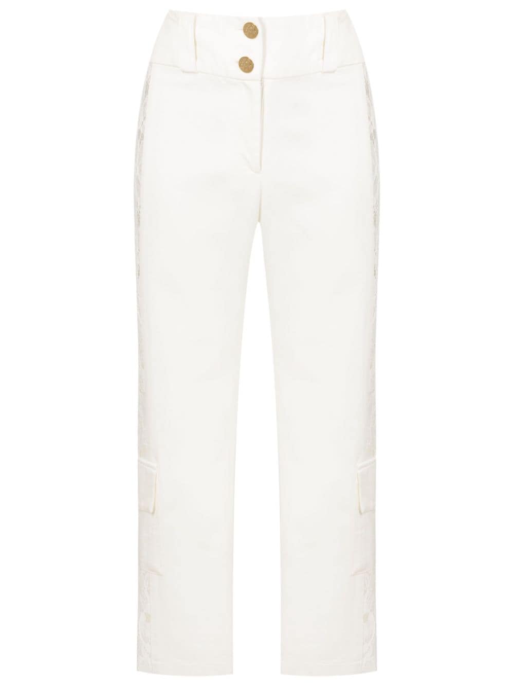 Lethicia Bronstein Pantaloni crop con inserti - Bianco