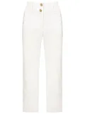 Lethicia Bronstein lace-panelled cropped cargo trousers - White