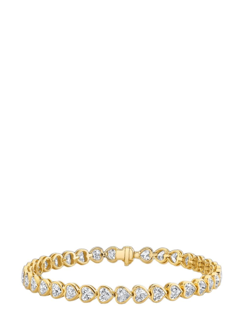 Anita Ko 18kt Yellow Gold Heart Diamond Tennis Bracelet