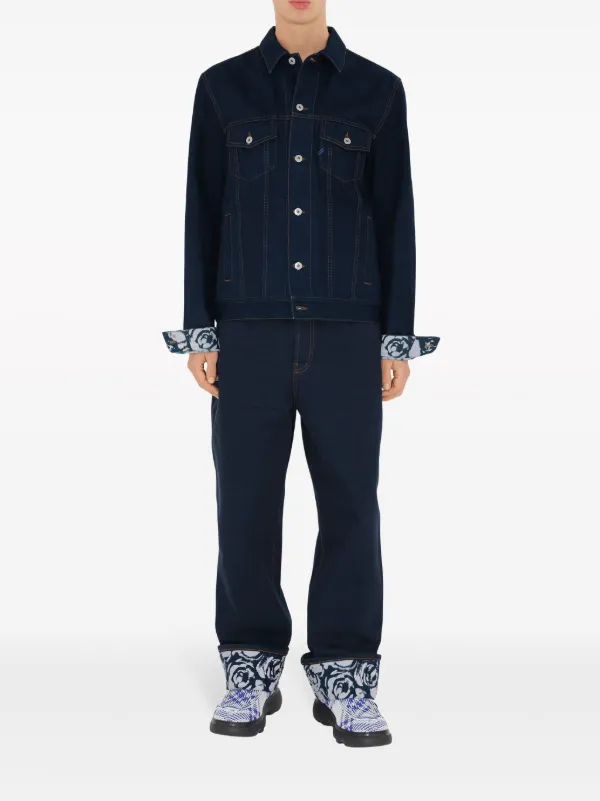 【関税&送料込】Burberry Indigo Jeans Burberry Straight Leg Jeans in Indigo | FWRD