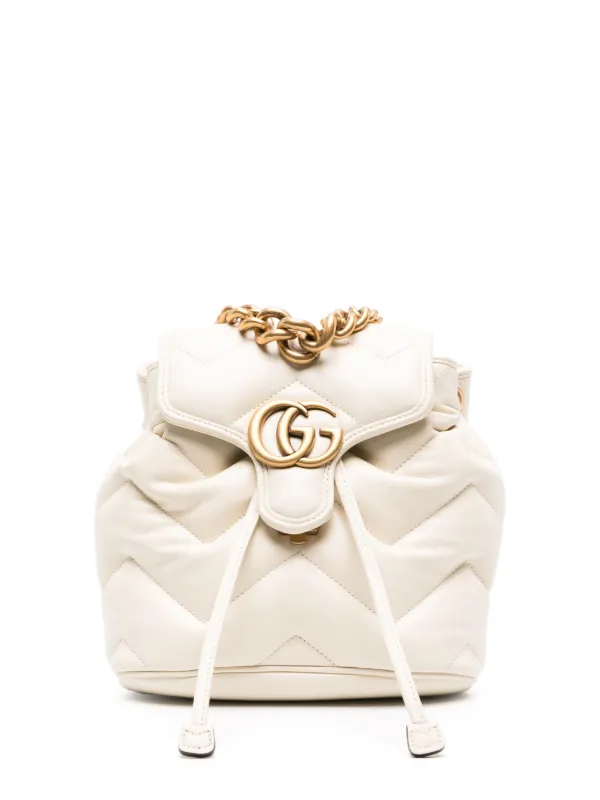 Gucci GG Marmont Leather Backpack Neutrals FARFETCH JO