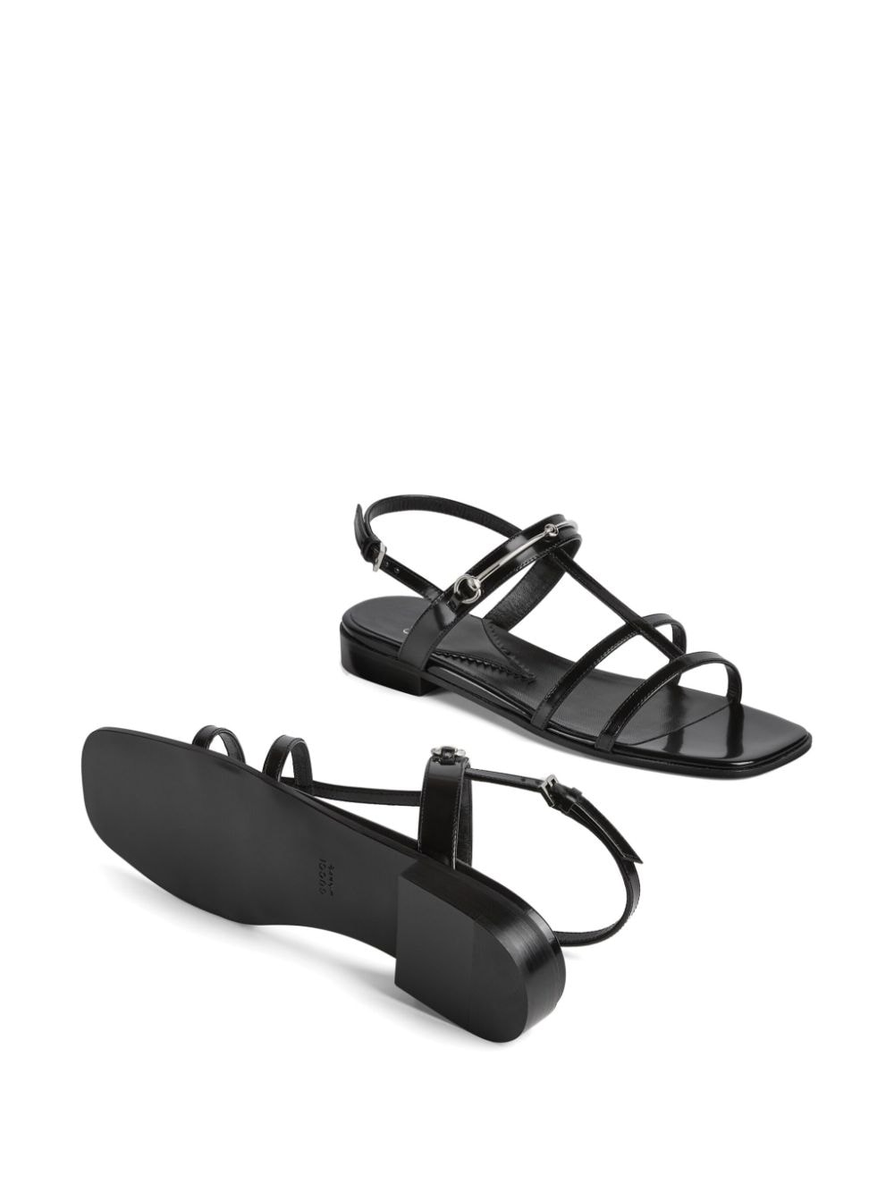 Shop Gucci Horsebit Leather Sandals In Black