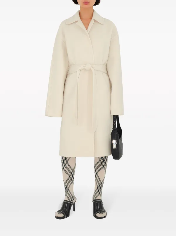 Burberry Wrap Cashmere Coat | Neutrals | FARFETCH TR