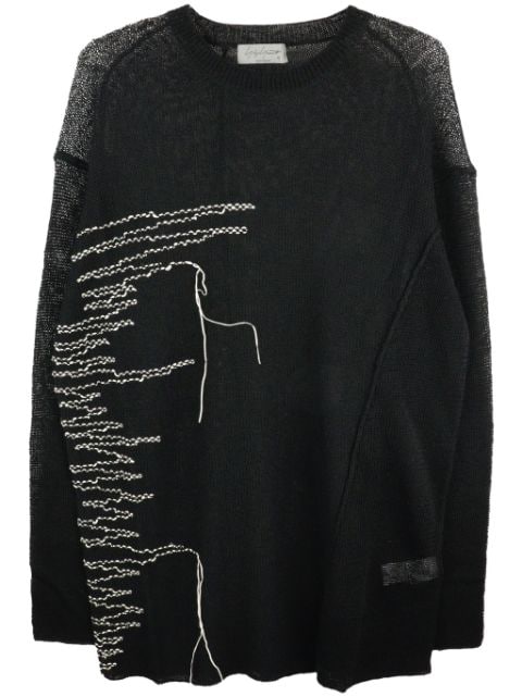 Yohji Yamamoto 스티치 디테일 파인 니트 스웨터