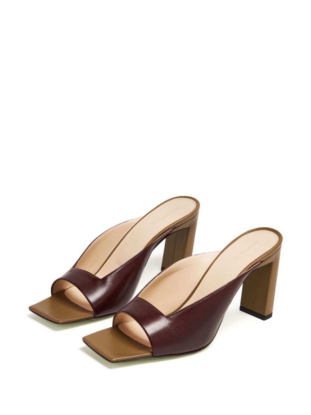 Shop Wandler Isa 85mm Leather Sandals In Brown