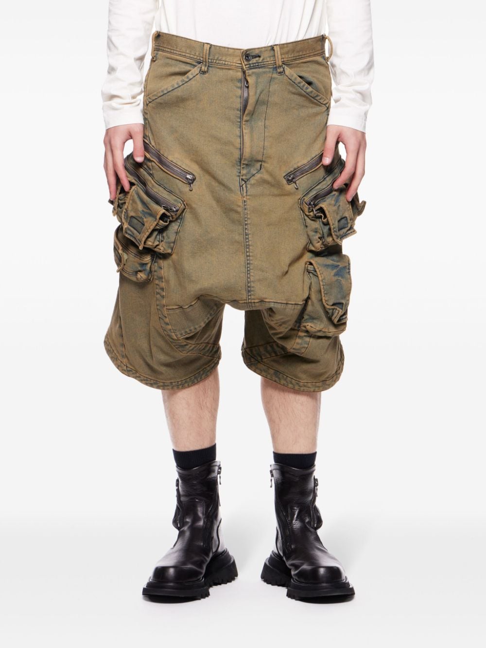 Julius drop-crotch denim cargo shorts - Bruin