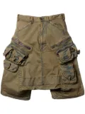 Julius drop-crotch denim cargo shorts - Brown