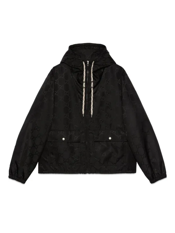 Gucci GG jacquard Hooded Jacket Black FARFETCH CA