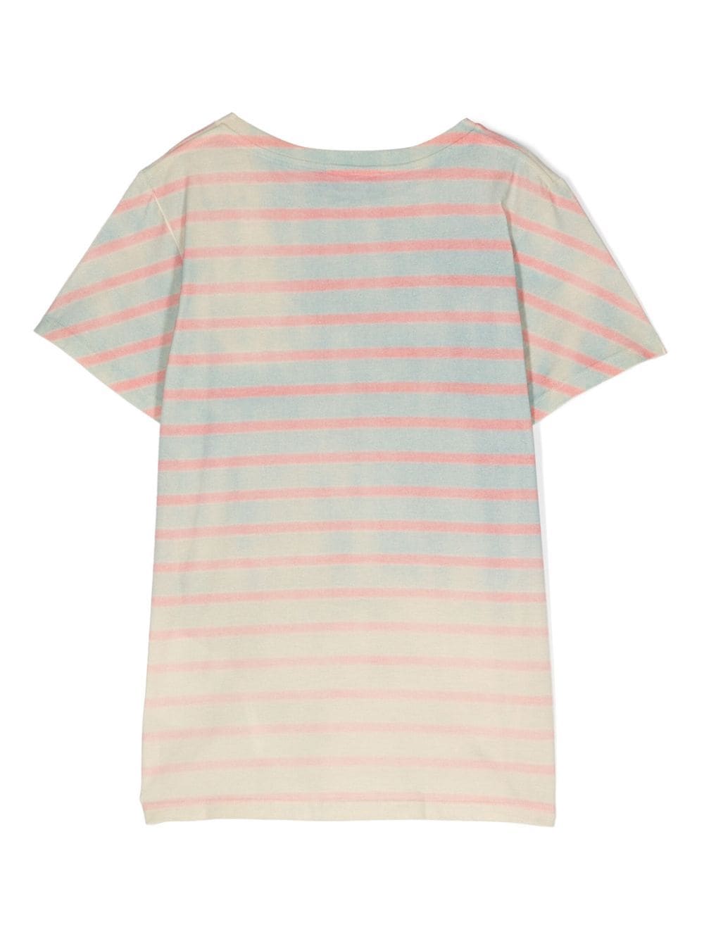 Shop Gucci Striped Cotton T-shirt In Blue