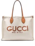 Gucci medium Gucci-print tote bag - Neutrals