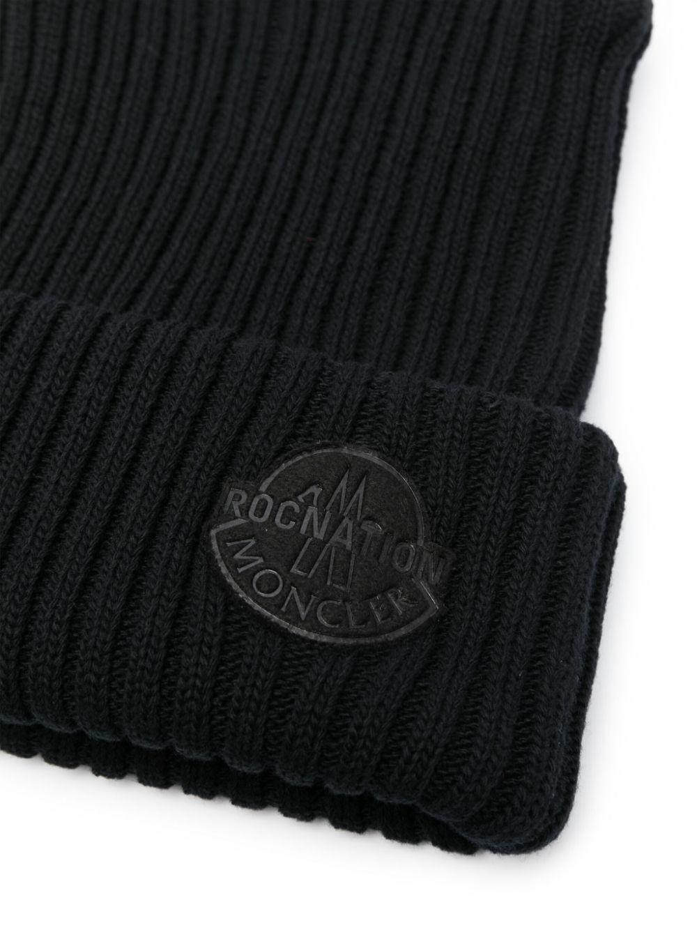 Moncler Muts met logopatch - Zwart