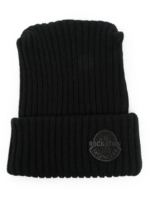 Moncler logo-patch beanie