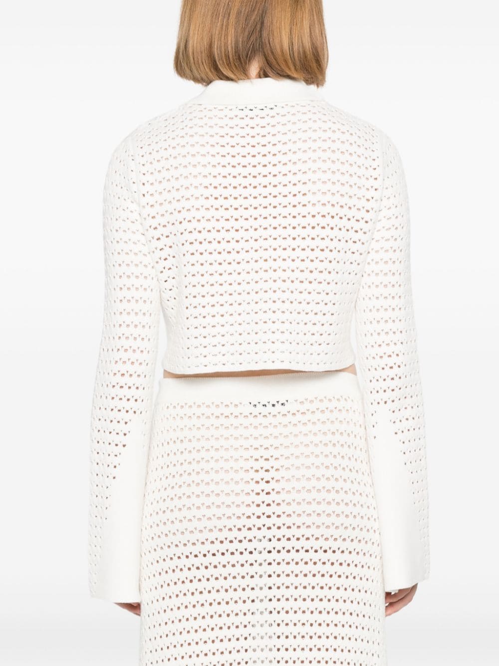Shop Raquel Diniz Open-knit Crop Top In White