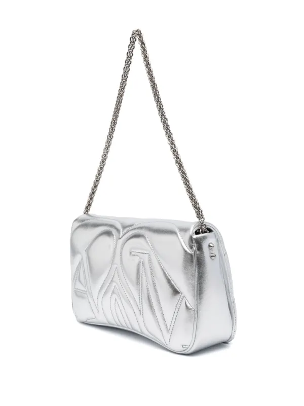 Alexander McQueen Small The Seal Shoulder Bag | Silver Alexander McQueen Small The Seal Shoulder Bag | Silver
