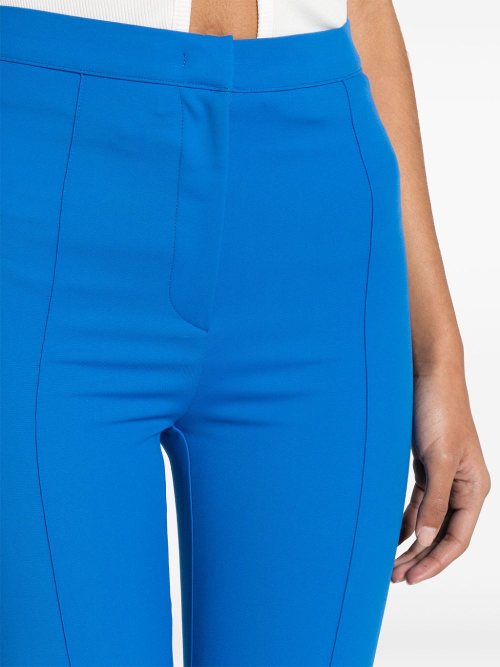Shop Patrizia Pepe Slim-leg Flared Trousers In Blue