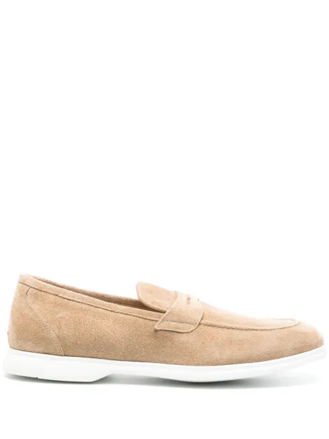 Kiton contrasting-sole suede loafers