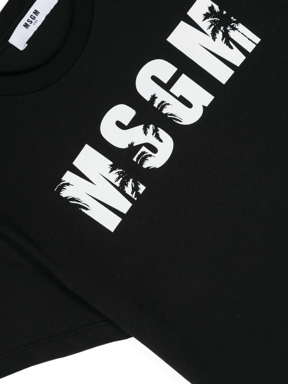 MSGM Kids Katoenen T-shirt met logoprint Zwart