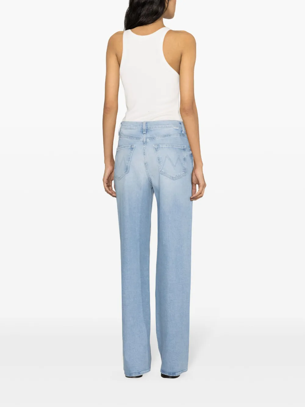 Shop Mother Spinner High-rise Straight-leg Jeans In Blue