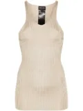 Giorgio Armani ribbed silk tank top - Neutrals