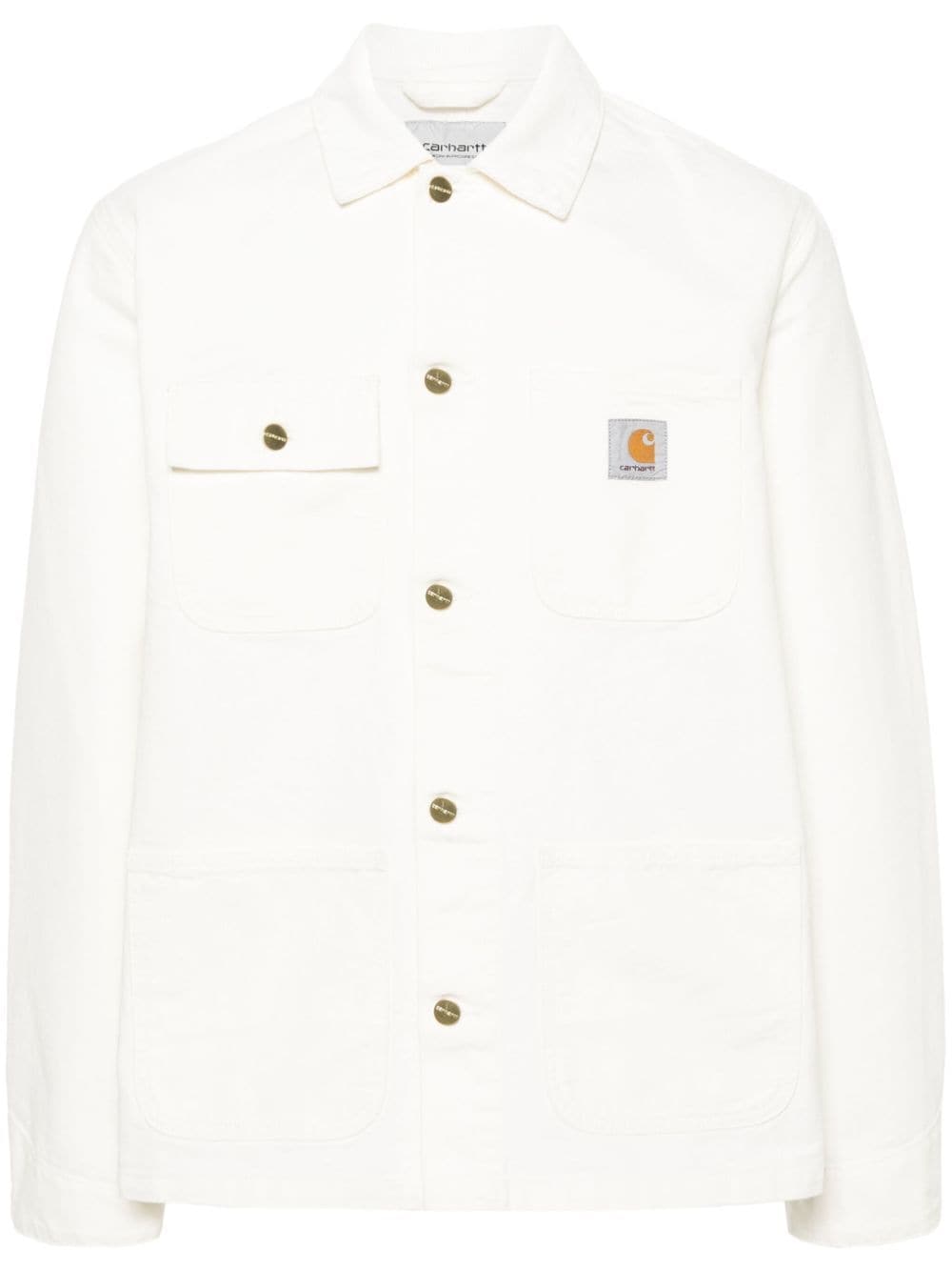 Shop Carhartt Corduroy-collar Canvas Jacket In White