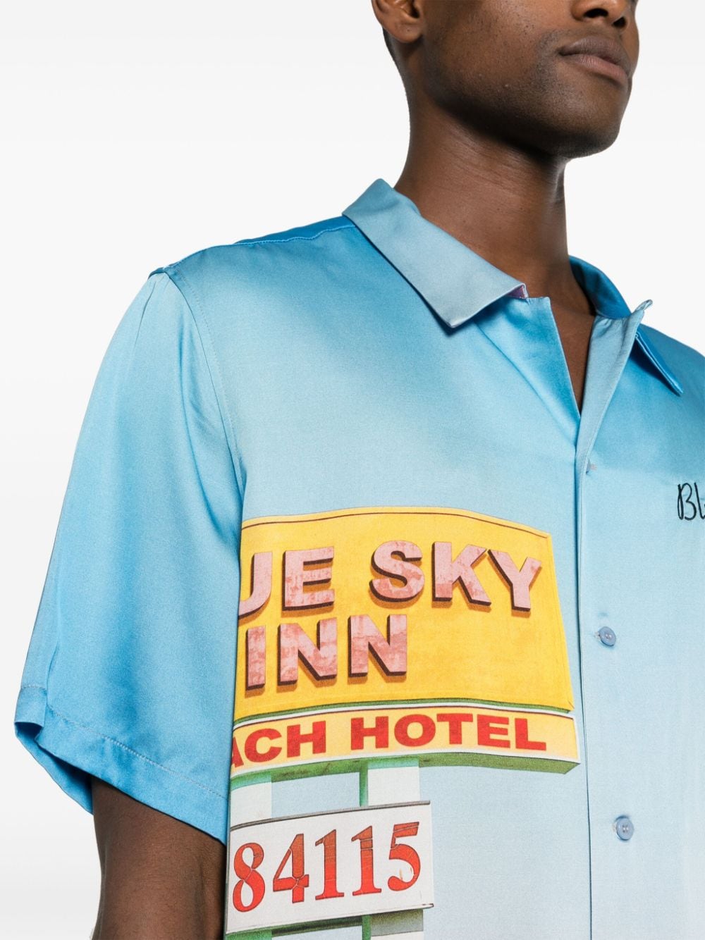 Shop Blue Sky Inn Graphic-print Short-sleeve Shirt In Blue